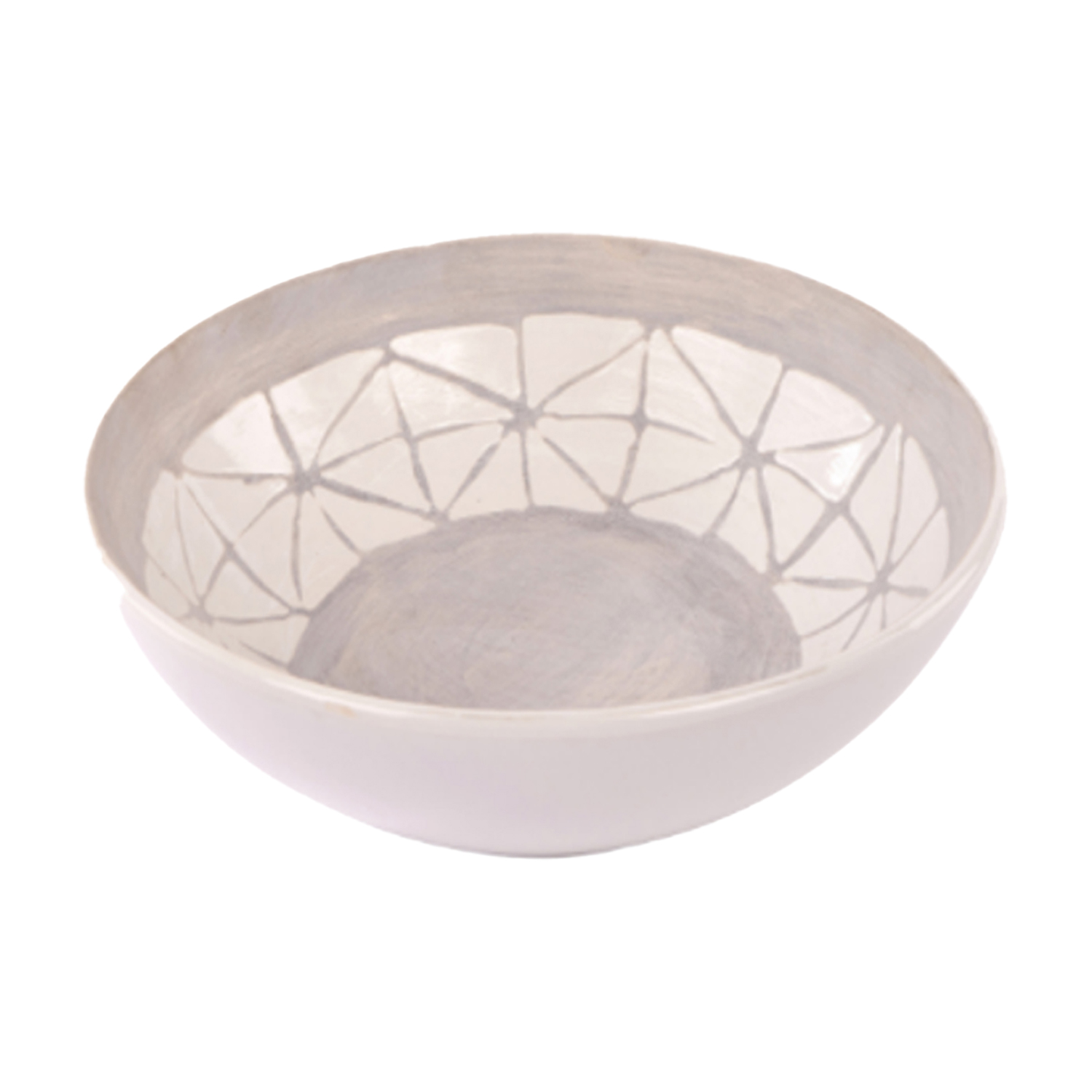 Grey Patterned Bowl White