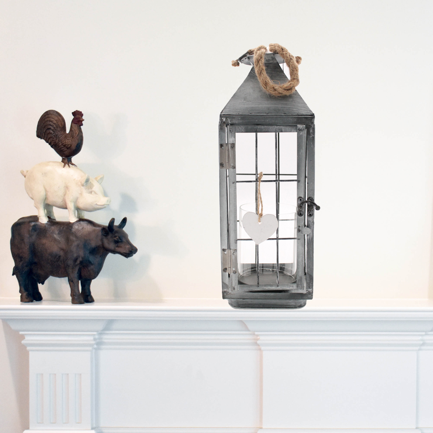 Grey White Washed Metal Lantern - Background 1500x1500