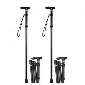 Black Aluminium Folding Walking Stick