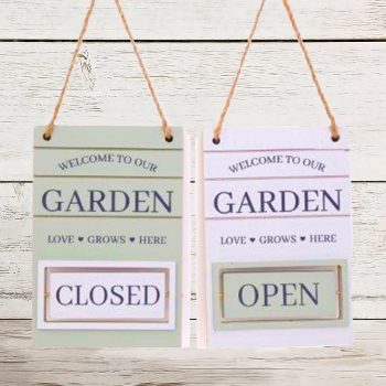 Wooden Garden Shed Sign-Open/Closed